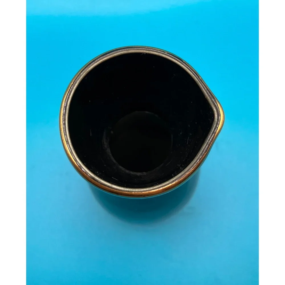Pier 1 Imports Sake Carafe Black Gold Peacock Floral Made in Japan